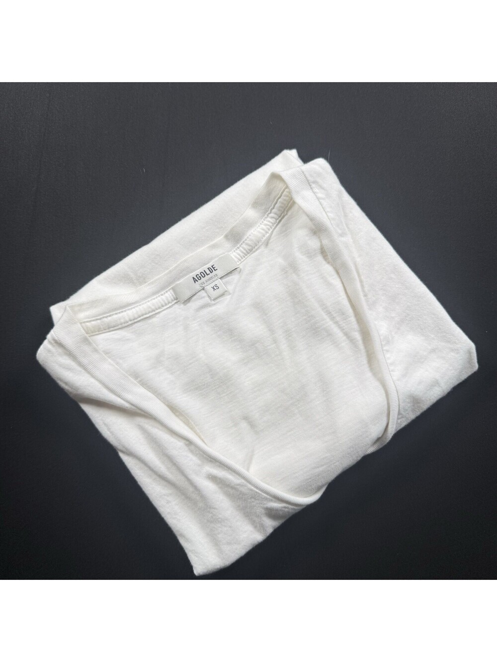 AGOLDE Women’s XS White Supima Cotton V-Neck T-Shirt Made in USA